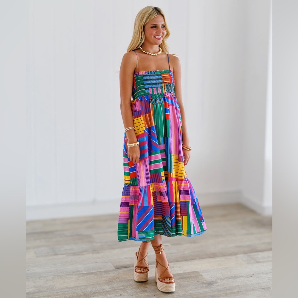 NWOT Lilly Multi Midi dress - L